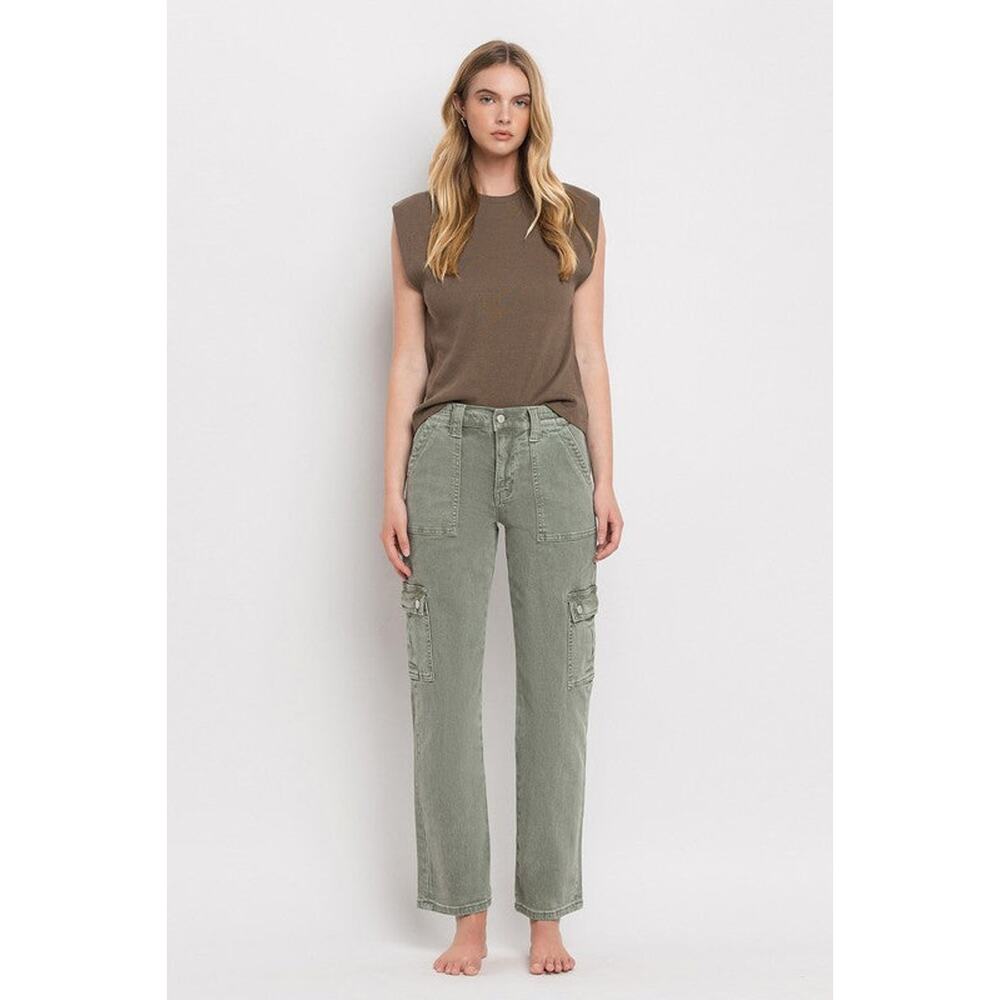 VERVET by Flying Monkey High Rise Cargo Straight Jeans - V3376AG - Size 24 - Picture 2 of 14